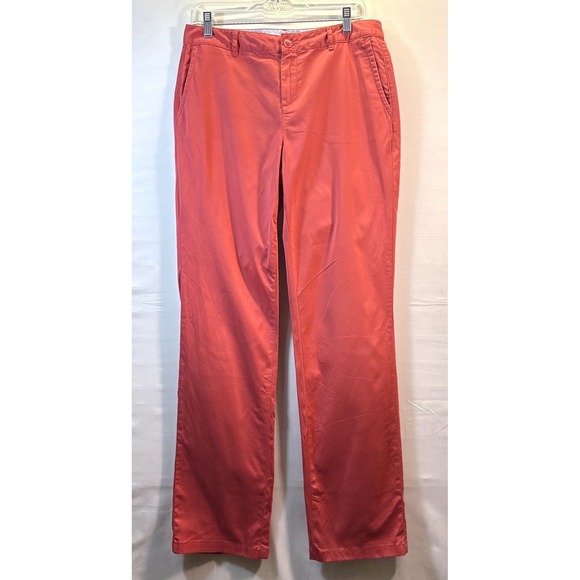 L.L. Bean Pants - LL Bean Favorite Fit‎ Pants Womens Orange Salmon Chinos Cotton Stretch 8
